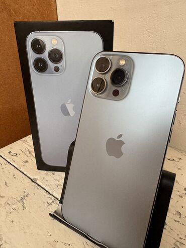 Apple iPhone: IPhone 13 Pro Max, Б/у, 256 ГБ, Sierra Blue, Защитное стекло, Чехол, Кабель, 84 %
