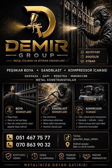 Malyar işləri: Demir Group – Metal üzləmə və bitirmə xidmətləri Xidmətlər: - Peşəkar — 1