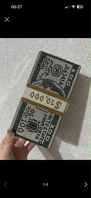 Çantalar: Pul dəstəsi formasında gecə çantası/klatç - Dizayn: 100 dollarlıq — 3