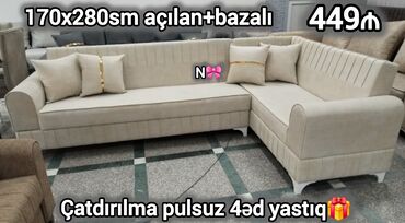 Divan və kreslo dəstləri: Künc divan, Qonaq otağı üçün, Bazalı, Açılan, Kitab