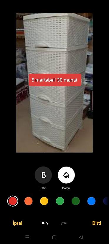 ofis mebel: Plastik 5 mərtəbəli çekmecə dolabı - Material: möhkəm plastik, rattan — 1