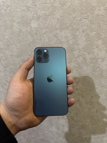 iphone 15 pro цена бишкек: IPhone 12 Pro, Колдонулган, 128 ГБ, Pacific Blue, Заряддоочу түзүлүш, Каптама, 79 %