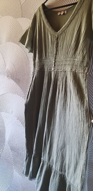 zara srebrna haljina: XL (EU 42), bоја - Zelena, Kratkih rukava