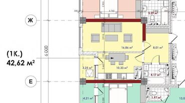 аренда квартир рабочий городок: 1 комната, 42 м², Элитка, 13 этаж, ПСО (под самоотделку)