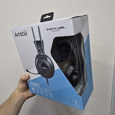 A4Tech Fstyler FH200i, наушники с микрофоном, 3.5 aux, переходник at lalafo.kg A4Tech Fstyler FH200i, наушники с микрофоном, 3.5 aux, переходник