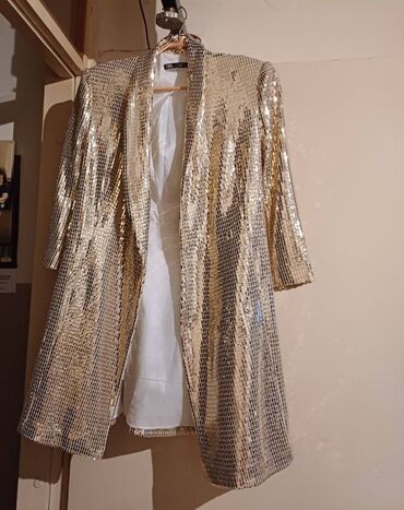 diline haljine novi sad: Zara M (EU 38), color - Gold, Cocktail, Long sleeves