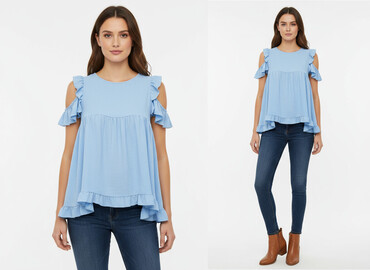 sukienki swing plus size: Women's blouse, size L