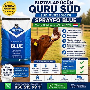 heyvan yemlərinin satışı: Buzovlar üçün quru süd – Sprayfo Blue - 20 kq və 25 kq kisələrdə. 🇳🇱 — 1