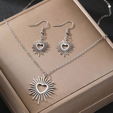 rolex muski satovi cene: Set: Earrings, Necklace, Material: Stainless steel