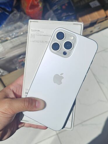 телефон вйфон: IPhone 16 Pro Max, 256 ГБ, White Titanium, Кабель, Коробка, 100 %