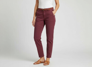 lenar plus spodnie: Material trousers for women, size S