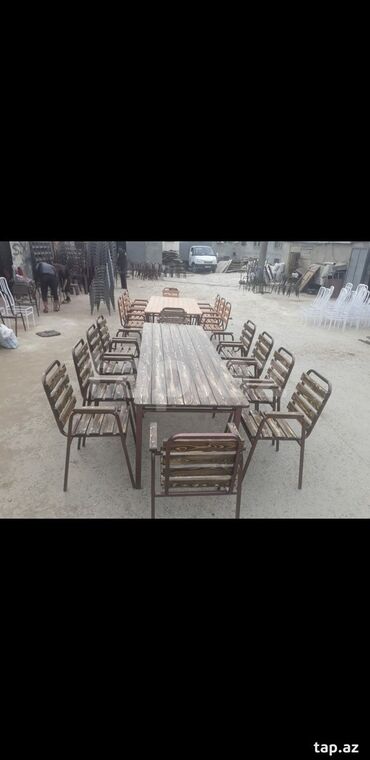 Bağ, çöl masa və oturacaq dəstləri: Yeni, Dördbucaq masa, 4 stul, Açılmayan, Stullar ilə, Taxta, Azərbaycan — 13