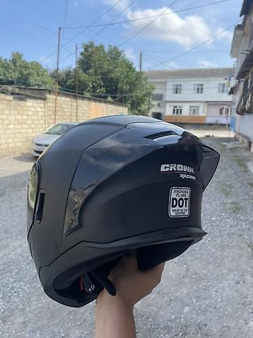Nəqliyyat: Crown Racing moto dəbilqəsi – modular (açılıb-bağlanan çənə hissəli) — 5