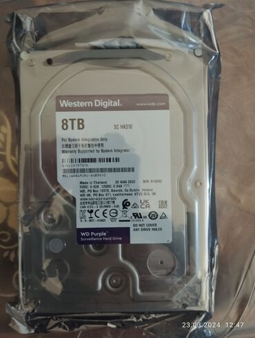 hdd kabel: Daxili Sərt disk (HDD) Western Digital (WD), 8 TB, 7200 RPM, 3.5", Yeni