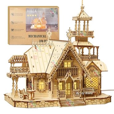 деревянные пазлы: Деревянный домик-конструктор "Villa" 267 элементов Размер: 22,6 ×