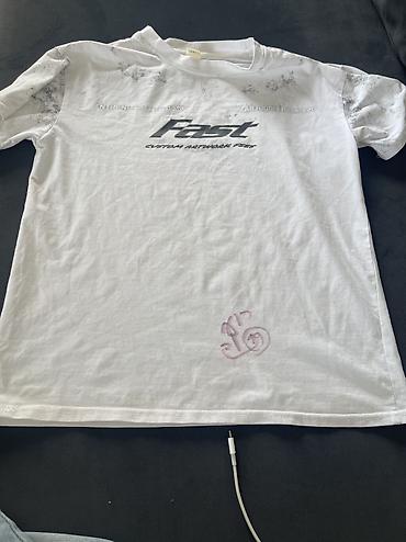 Uşaq dünyası: Ağ rəngli qısaqoll T‑shirt - Ön hissədə “Fast – Custom Artwork Free” — 1