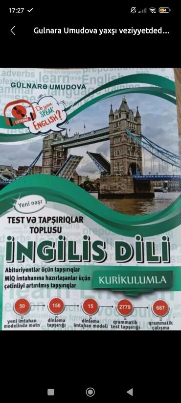 Digər: Gulnara Umudova Ingilis dili test, listening, reading kitabca, +