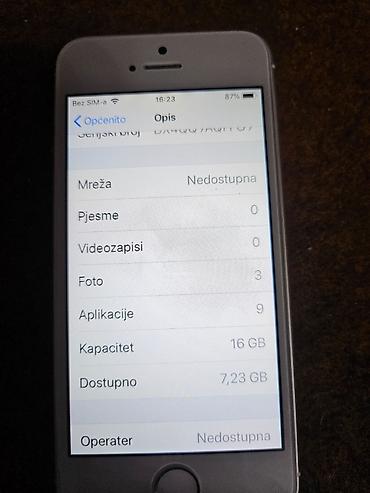 Apple iPhone: Apple iPhone 5S sivi/srebrni sa 16 gb memorije baterija dobra sim — 8