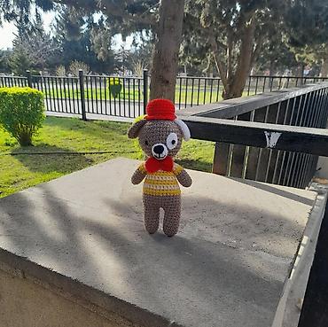 oyuncaq it: Amigurumi oyuncaq - əl işi toxunma ağ qulaqlı papaqlı it - Dizayn — 1