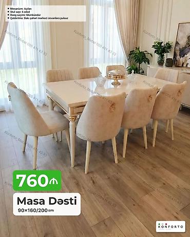 Məhsul: Masa Dəsti - Ölçü: 90×160/200 sm (mexanizm: açılan, uzadıla