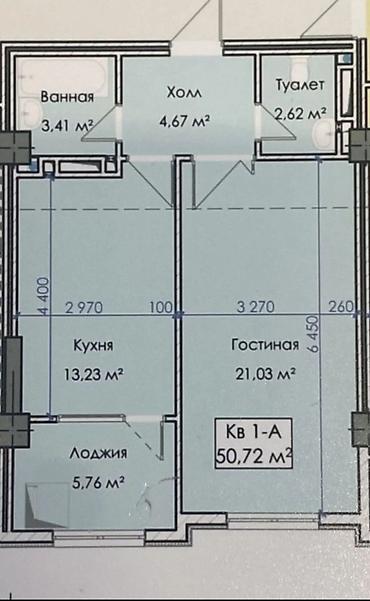 o store: 1 комната, 51 м², Таатан ТЦ, Элитка, 2 этаж, ПСО (под самоотделку) — 1