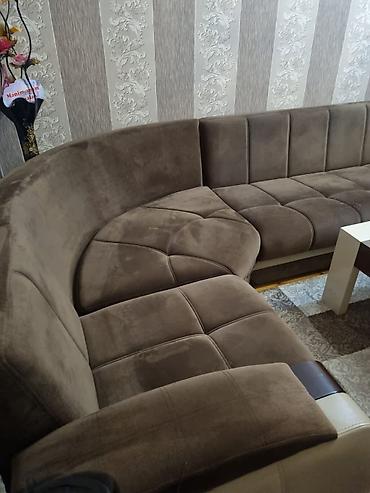 Divan və kreslo dəstləri: Künc divan dəsti - Forma: L-şəkilli/künc konstruksiya, geniş oturma — 6