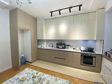 silver kitchen: Кухонный гарнитур современного дизайна, линейная планировка. - — 4