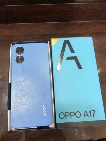 en ucuz telefon: Oppo A16, 64 ГБ, цвет - Голубой, Отпечаток пальца, Face ID