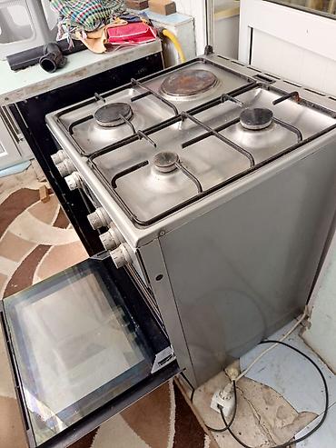 dord goz pec: Qaz-elektrik kombinə edilmiş bişirmə sobası - Üst panel: 3 qaz ocağı — 3