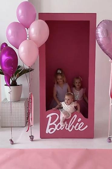 картонный домик: Barbie-Box - Барби бокс Фото-зона/стойка в стиле Barbie — большая — 10