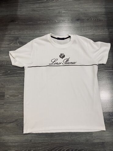 Digər Avtomobillər: Ağ rəngli Loro Piana T‑shirt - Klassik qısaqol, dairəvi yaxa - Sinə