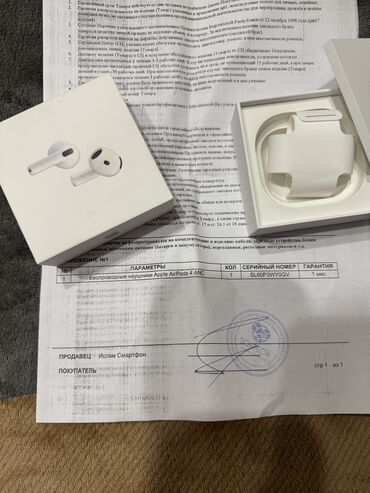 аирподс 4: Вкладыши, Apple, Б/у, Беспроводные (Bluetooth), Классические