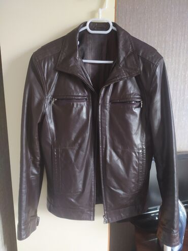 кожаная мужская куртка: Куртка 3XL (EU 46), цвет - Коричневый