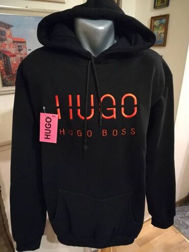 boss odelo musko: Sweatshirt, 2XL (EU 56), Hugo Boss, color - Black, With a hood