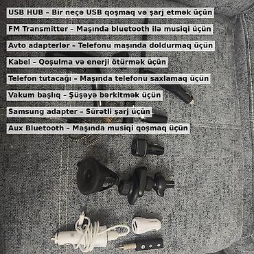 Mobil telefonlar üçün digər aksesuarlar: Avtomobil aksessuarları dəsti Dəstə daxildir: - Siqaret çaxmağı slotu — 1