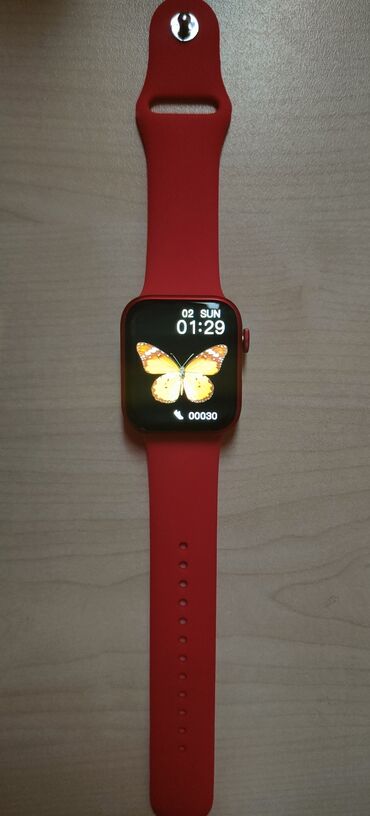 saniyə ölçən: Smart saat, Apple, Sensor ekran, rəng - Qırmızı