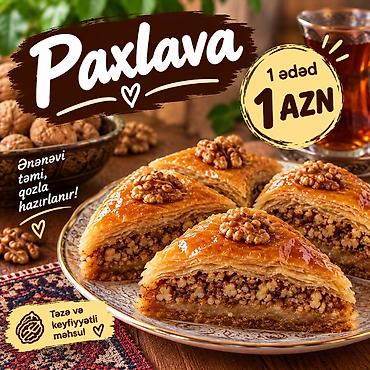 quba şirniyyatları: Paxlava – ənənəvi dad! - Qozla hazırlanır - Təzə və keyfiyyətli — 1