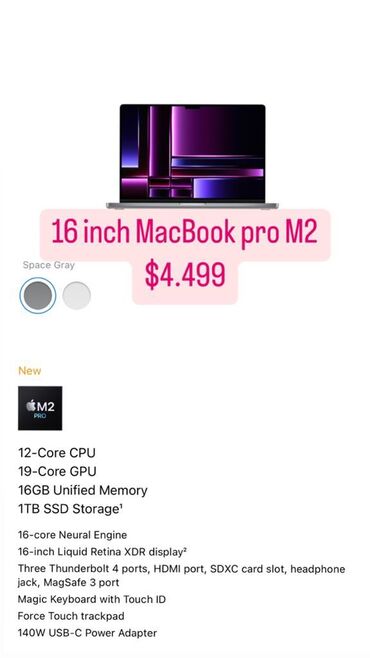 makbuk: 16 GB