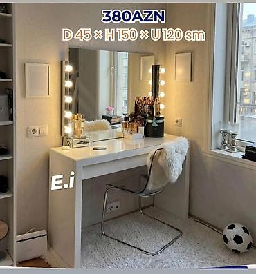 2 ci el guzgu: Vizaj masası və güzgü seti - Qiymət: 380 AZN (şəkildə göstərilib) - — 1