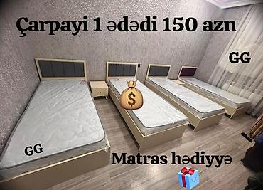 tekli yataq: Yeni, Təknəfərlik çarpayı, Matras ilə — 1