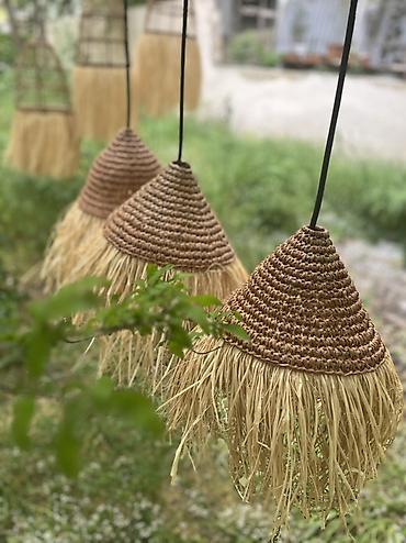 bambu: Təbii lifdən hazırlanmış asma abajur/лампа плафонları - Material — 5