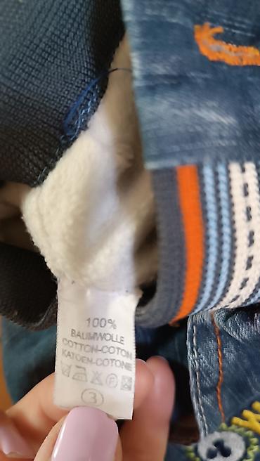jeans salvar: Uşaq şalvarı – cins üslubunda, “Bowling” mövzulu naxış və aplike — 2