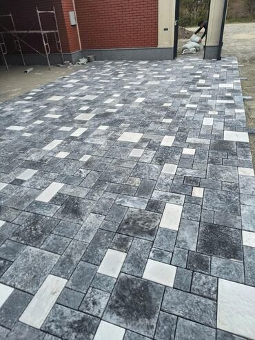 Брусчатка ромашка: Брусчатка ромашка, цвет - Бежевый, Сары-Таш, Для лестниц, Прессованная, Новый — 27