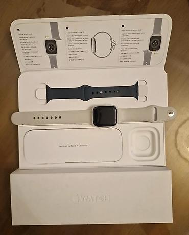 Apple Watch 9 series 41 mm, GPS Əla vəziyyətdədir karobka açılışı ilə