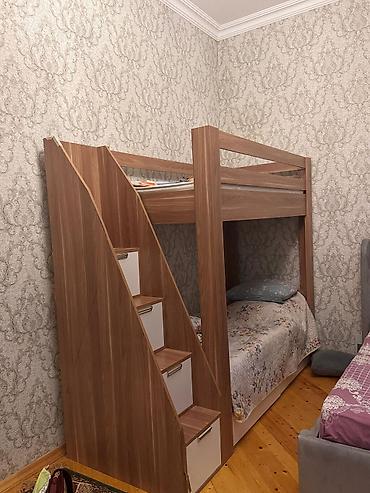 meheccer: İki mərtəbəli uşaq/yataq dəsti - Material: ağac teksturalı — 1