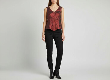 bluzka z zamkiem przy dekolcie: Women's blouse, size S