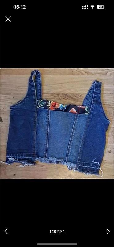 triko dest: Qadınlar üçün denim dəst – cins jilet və şalvar - Tərz — 5