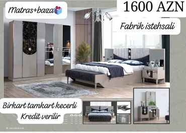 Yataq otağı dəstləri: İkinəfərlik çarpayı, Tumba, Dolab, 2 tumba, Azərbaycan, Yeni — 10