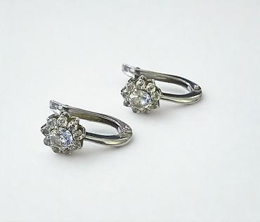 Серьги: Пара элегантных золотистых сережек с английским замком. Каждая сережка — 6