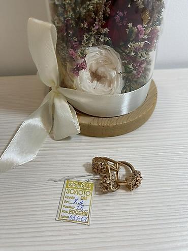 Золотые серьги и кольцо GOLD ( комплект красное золото ) - Металл